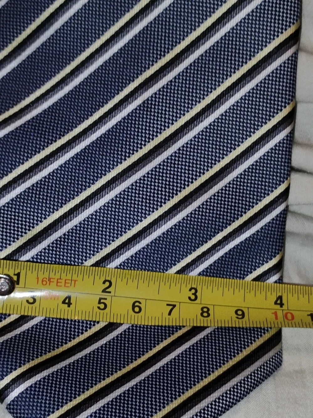Hermes Striped Blue and Gold Men's Tie